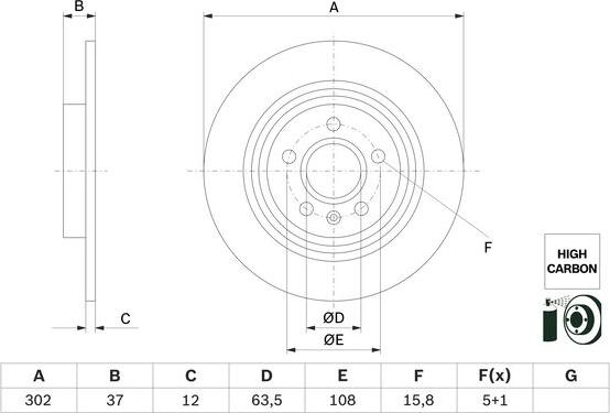 BOSCH 0 986 479 G98 - Тормозной диск avtokuzovplus.com.ua