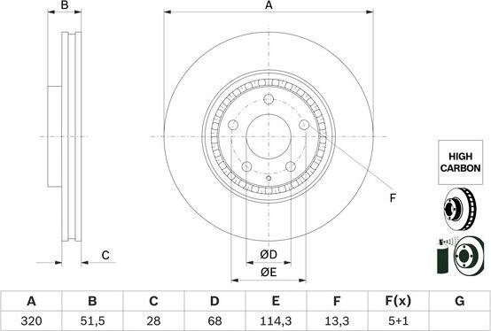 BOSCH 0 986 479 H02 - Гальмівний диск autocars.com.ua