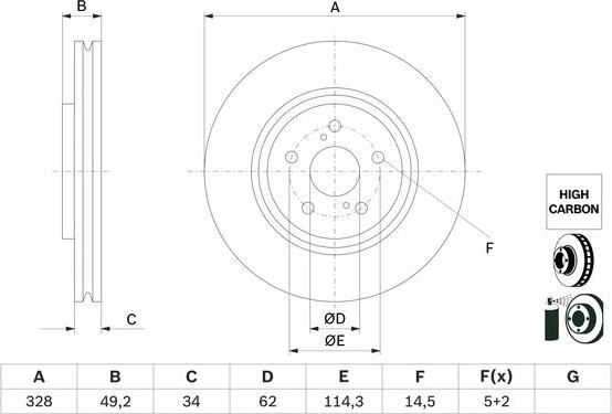 BOSCH 0 986 479 H04 - Гальмівний диск autocars.com.ua