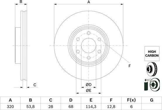 BOSCH 0 986 479 H29 - Гальмівний диск autocars.com.ua