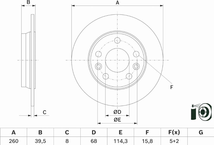 BOSCH 0 986 479 H69 - Гальмівний диск autocars.com.ua