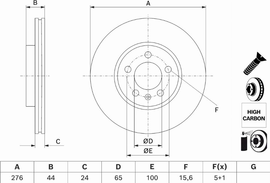 BOSCH 0 986 479 H71 - Тормозной диск autodnr.net