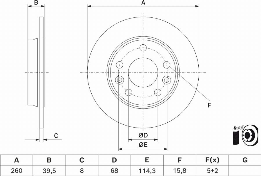 BOSCH 0 986 479 J17 - Гальмівний диск autocars.com.ua