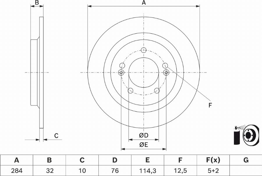 BOSCH 0 986 479 J22 - Гальмівний диск autocars.com.ua