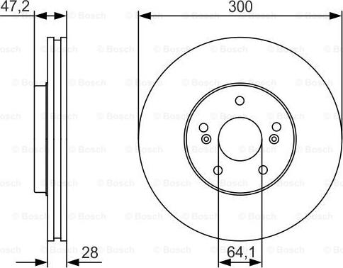 BOSCH 0 986 479 R47 - Гальмівний диск autocars.com.ua