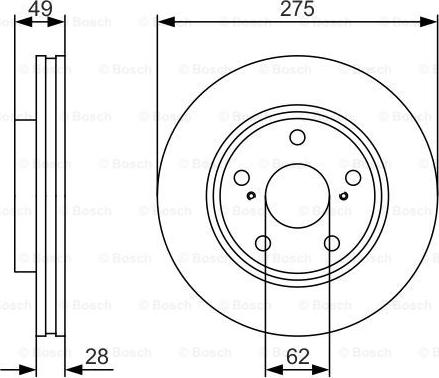 BOSCH 0 986 479 R58 - Гальмівний диск autocars.com.ua