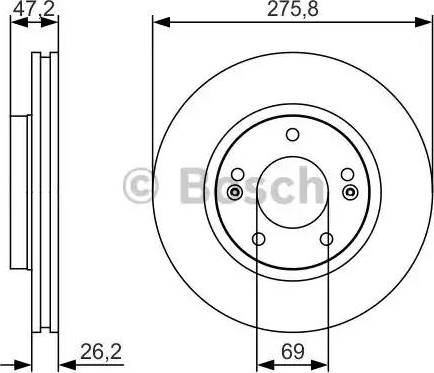 BOSCH 0 986 479 S81 - Тормозной диск avtokuzovplus.com.ua