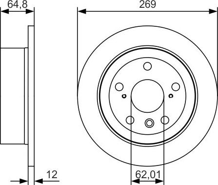 BOSCH 0 986 479 T13 - Тормозной диск avtokuzovplus.com.ua