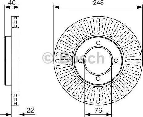 BOSCH 0 986 479 T15 - Гальмівний диск autocars.com.ua