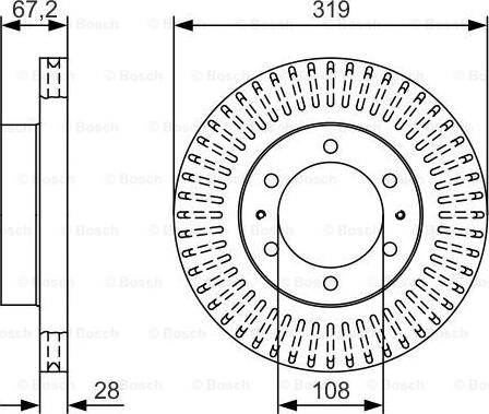 BOSCH 0 986 479 T36 - Тормозной диск avtokuzovplus.com.ua