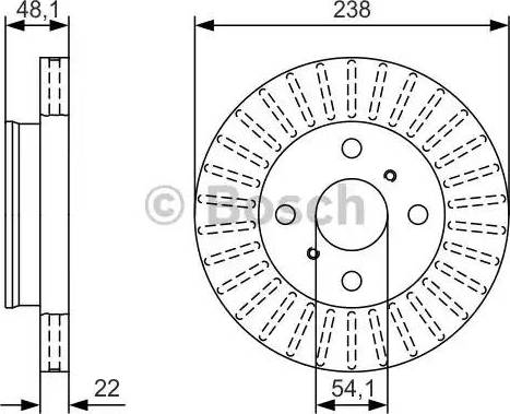 BOSCH 0 986 479 T71 - Гальмівний диск autocars.com.ua