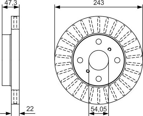 BOSCH 0 986 479 T72 - Гальмівний диск autocars.com.ua