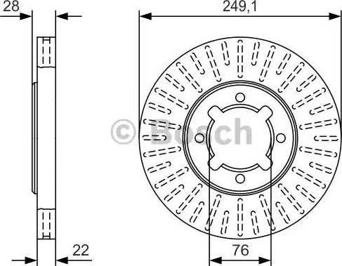 BOSCH 0 986 479 T73 - Гальмівний диск autocars.com.ua