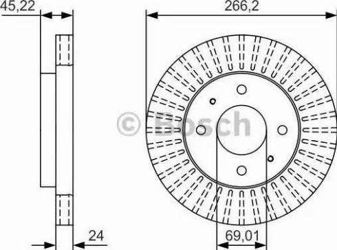 BOSCH 0 986 479 T75 - Гальмівний диск autocars.com.ua