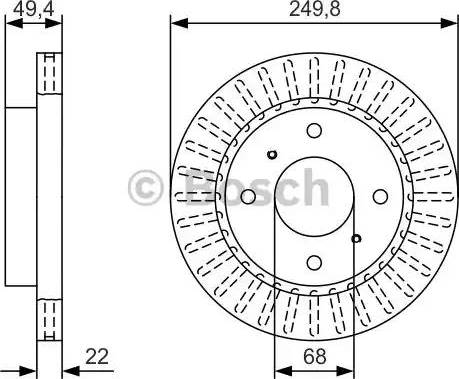 BOSCH 0 986 479 T78 - Тормозной диск avtokuzovplus.com.ua