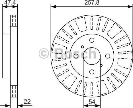 BOSCH 0 986 479 T98 - Гальмівний диск autocars.com.ua