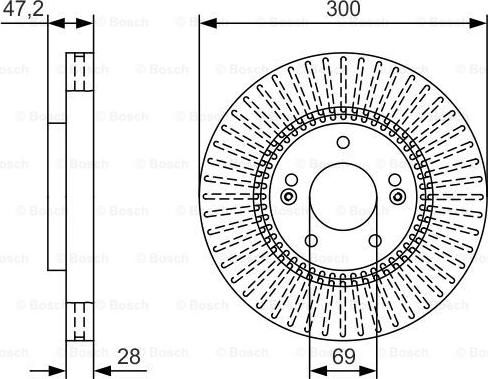 BOSCH 0 986 479 U43 - Тормозной диск avtokuzovplus.com.ua