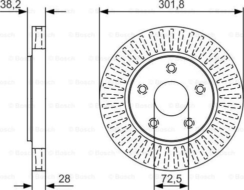 BOSCH 0 986 479 U45 - Гальмівний диск autocars.com.ua