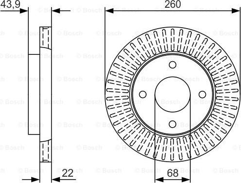 BOSCH 0 986 479 U61 - Тормозной диск avtokuzovplus.com.ua