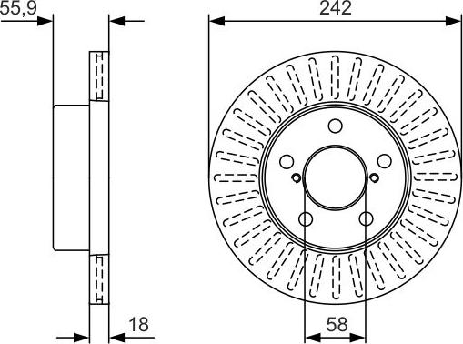 BOSCH 0 986 479 U69 - Гальмівний диск autocars.com.ua