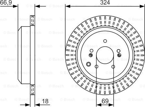 BOSCH 0 986 479 V10 - Гальмівний диск autocars.com.ua