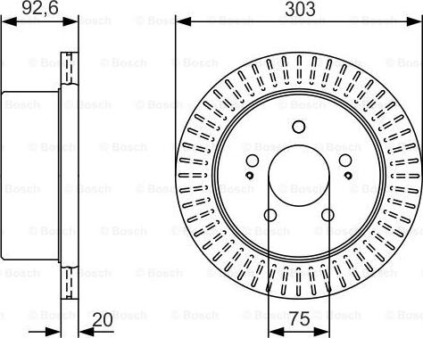 BOSCH 0 986 479 V26 - Гальмівний диск autocars.com.ua