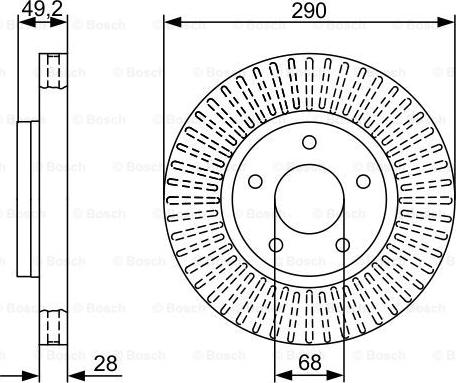 BOSCH 0 986 479 V48 - Тормозной диск avtokuzovplus.com.ua