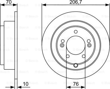 BOSCH 0 986 479 V53 - Тормозной диск avtokuzovplus.com.ua