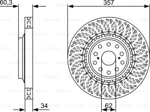 BOSCH 0 986 479 V64 - Гальмівний диск autocars.com.ua