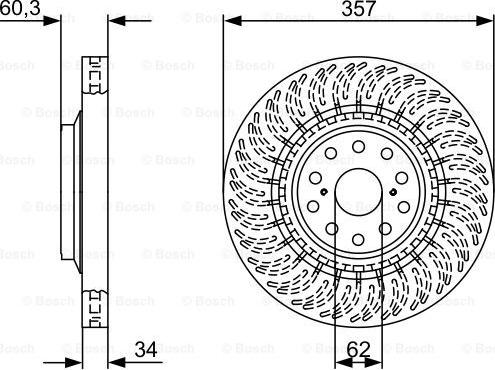 BOSCH 0 986 479 V74 - Тормозной диск avtokuzovplus.com.ua