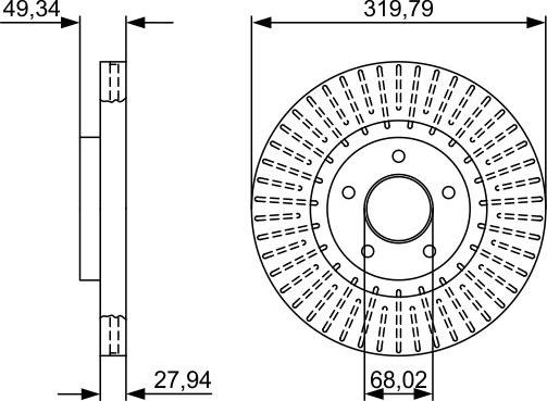 BOSCH 0 986 479 V75 - Гальмівний диск autocars.com.ua