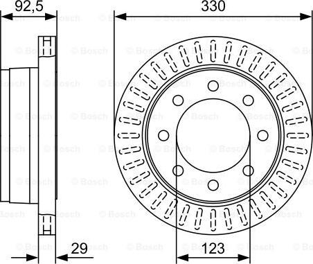 BOSCH 0 986 479 W25 - Гальмівний диск autocars.com.ua