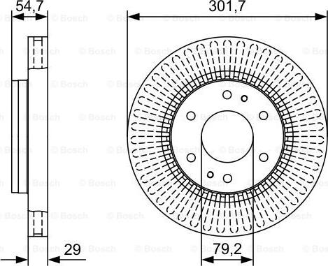 BOSCH 0 986 479 W36 - Гальмівний диск autocars.com.ua