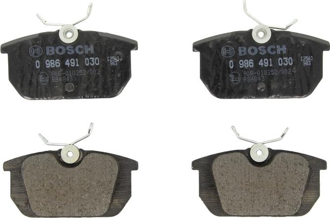 BOSCH 0 986 491 030 - Гальмівні колодки, дискові гальма autocars.com.ua