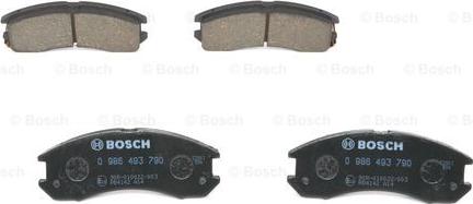 BOSCH 0 986 493 790 - Тормозные колодки, дисковые, комплект avtokuzovplus.com.ua