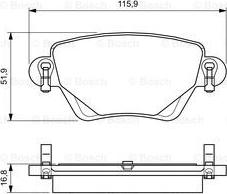 BOSCH 0 986 494 046 - Колодка гальм. диск. FORD MONDEO. RENAULT KANGOO задн. вир-во Bosch autocars.com.ua