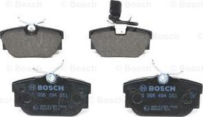 BOSCH 0 986 494 051 - ДИСКОВI КОЛОДКИ ЗАДНI autocars.com.ua