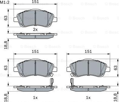 BOSCH 0 986 494 054 - Тормозные колодки, дисковые, комплект autodnr.net