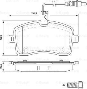 BOSCH 0 986 494 097 - Гальмівні колодки, дискові гальма autocars.com.ua