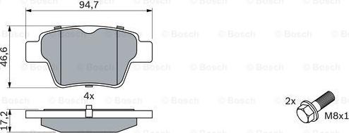 BOSCH 0 986 494 099 - Гальмівні колодки, дискові гальма autocars.com.ua