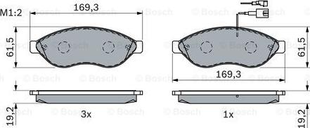 BOSCH 0 986 494 111 - Гальмівні колодки, дискові гальма autocars.com.ua