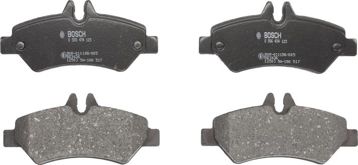 BOSCH 0 986 494 123 - Гальмівні колодки, дискові гальма autocars.com.ua