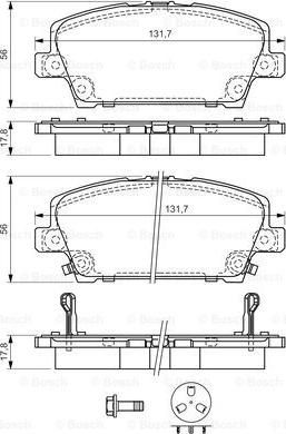 BOSCH 0 986 494 136 - Гальмівні колодки, дискові гальма autocars.com.ua