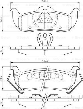 BOSCH 0 986 494 142 - Гальмівні колодки, дискові гальма autocars.com.ua