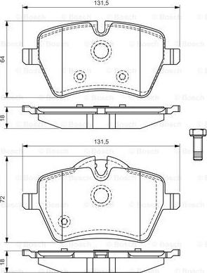 BOSCH 0 986 494 168 - Гальмівні колодки, дискові гальма autocars.com.ua