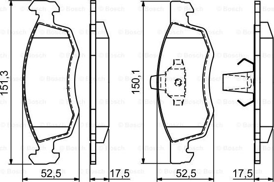 BOSCH 0 986 494 197 - Гальмівні колодки, дискові гальма autocars.com.ua