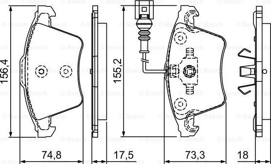 BOSCH 0 986 494 203 - Гальмівні колодки, дискові гальма autocars.com.ua