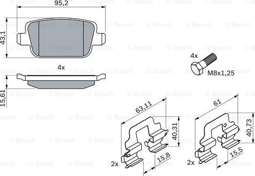 BOSCH 0 986 494 214 - Гальмівні колодки, дискові гальма autocars.com.ua