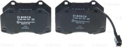 BOSCH 0 986 494 228 - Гальмівні колодки, дискові гальма autocars.com.ua