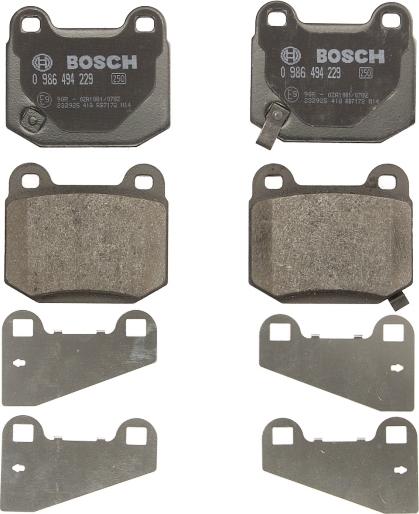 BOSCH 0 986 494 229 - Гальмівні колодки, дискові гальма autocars.com.ua